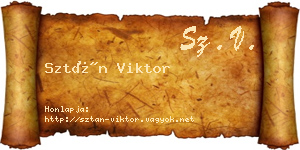 Sztán Viktor névjegykártya