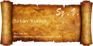 Sztán Viktor névjegykártya